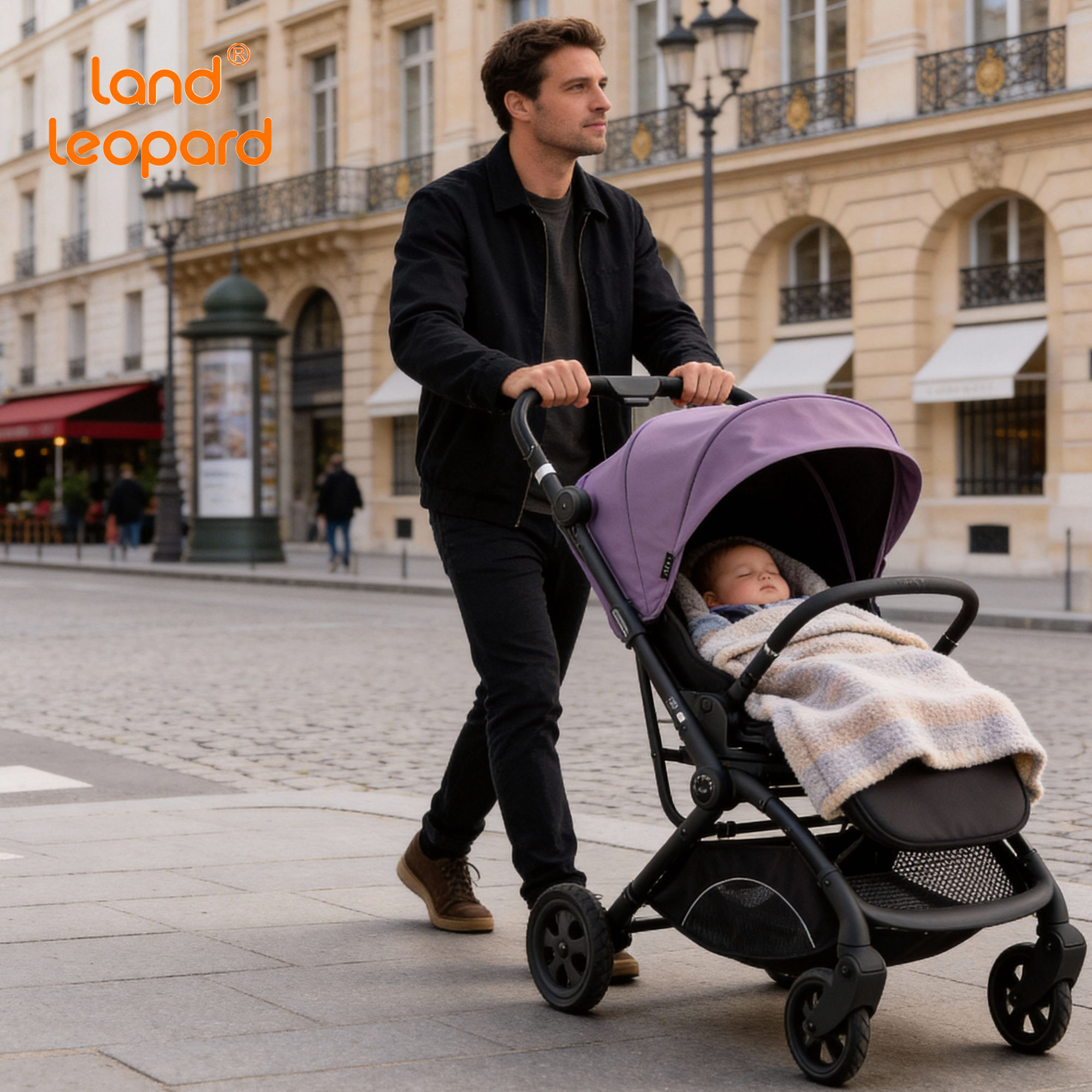 LandLeopard Afold Luxury Baby Stroller 0-36M 360° One-Button Rotation