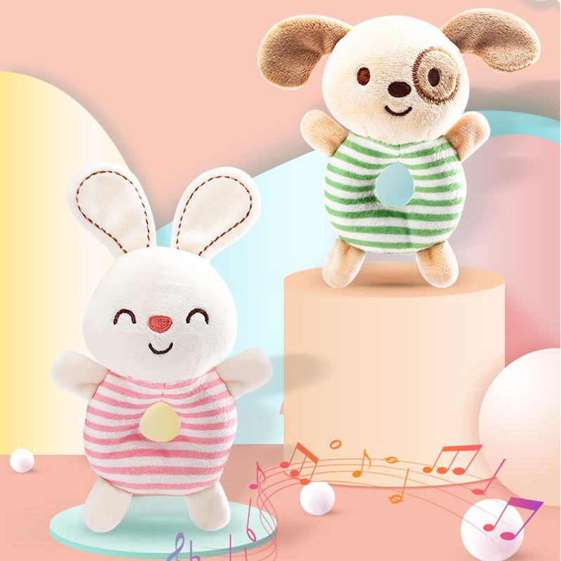 BB Squeaker Babies Rattle Stick Bell Cute Animal Plush Baby Gift Set