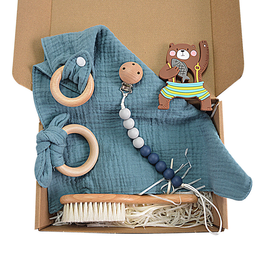 Newborn Gift Box Baby Muslin Cotton Blanket Teething Blanket Baby
