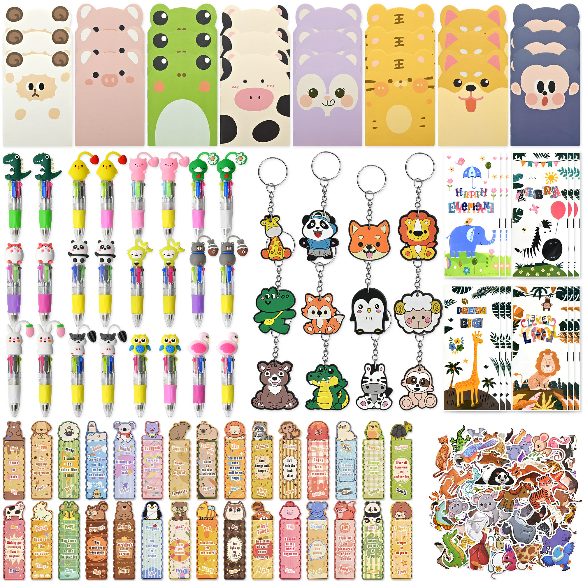 326 PCS Cartoon Stationery Party Favors, 24 Pack Goodie Bags with Mini