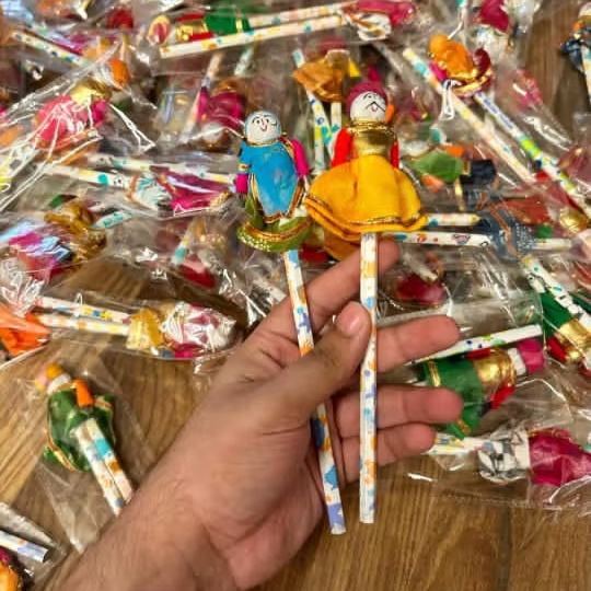 Handmade Doll Pencil Set for Kids Return Gifts Cute Traditional Rag