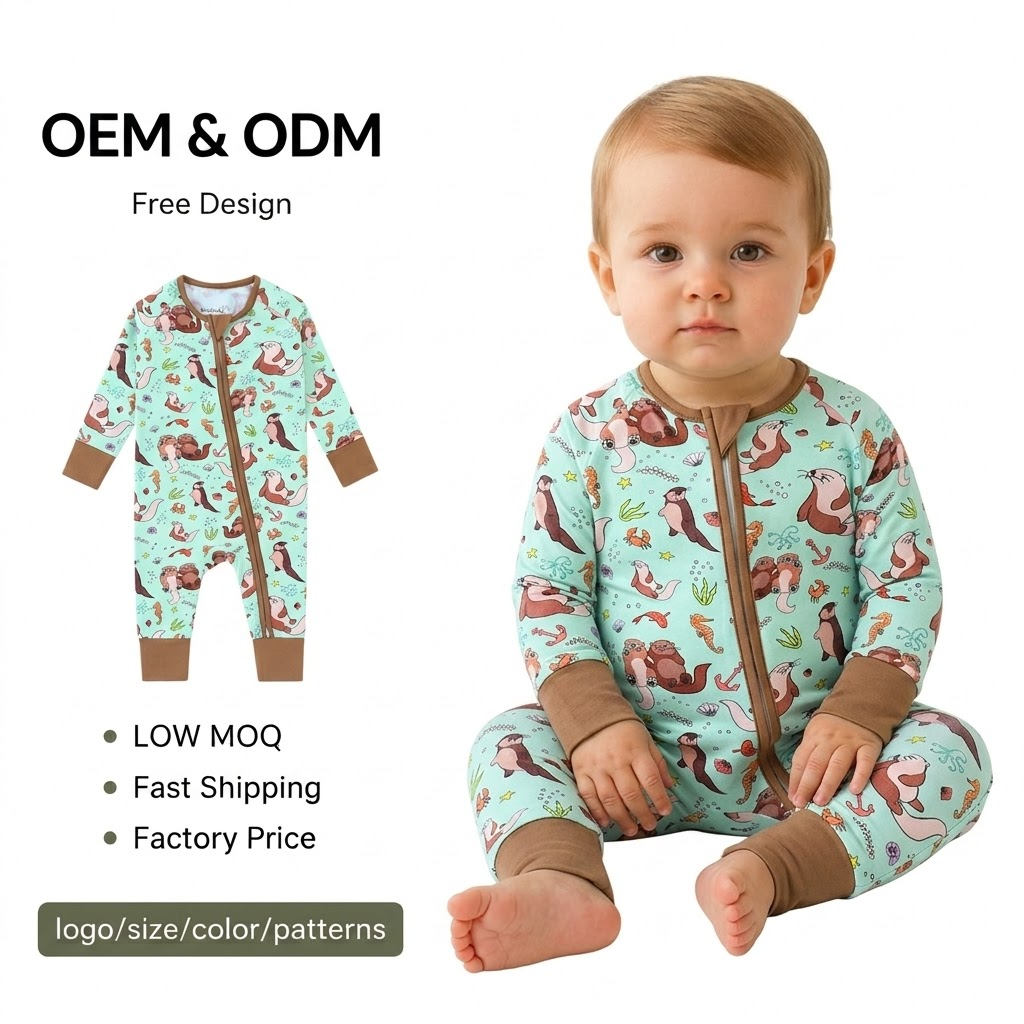Ultra Soft Bamboo Fiber Baby Bodysuit Newborn Infant Sleepwear Jumpsuit