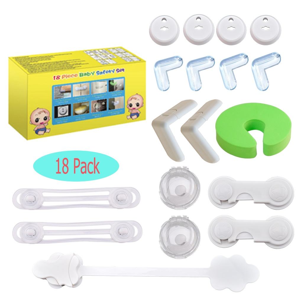 Baby Safety Set Child Safety Locks Corner Guards and Outlet Cover Keep
