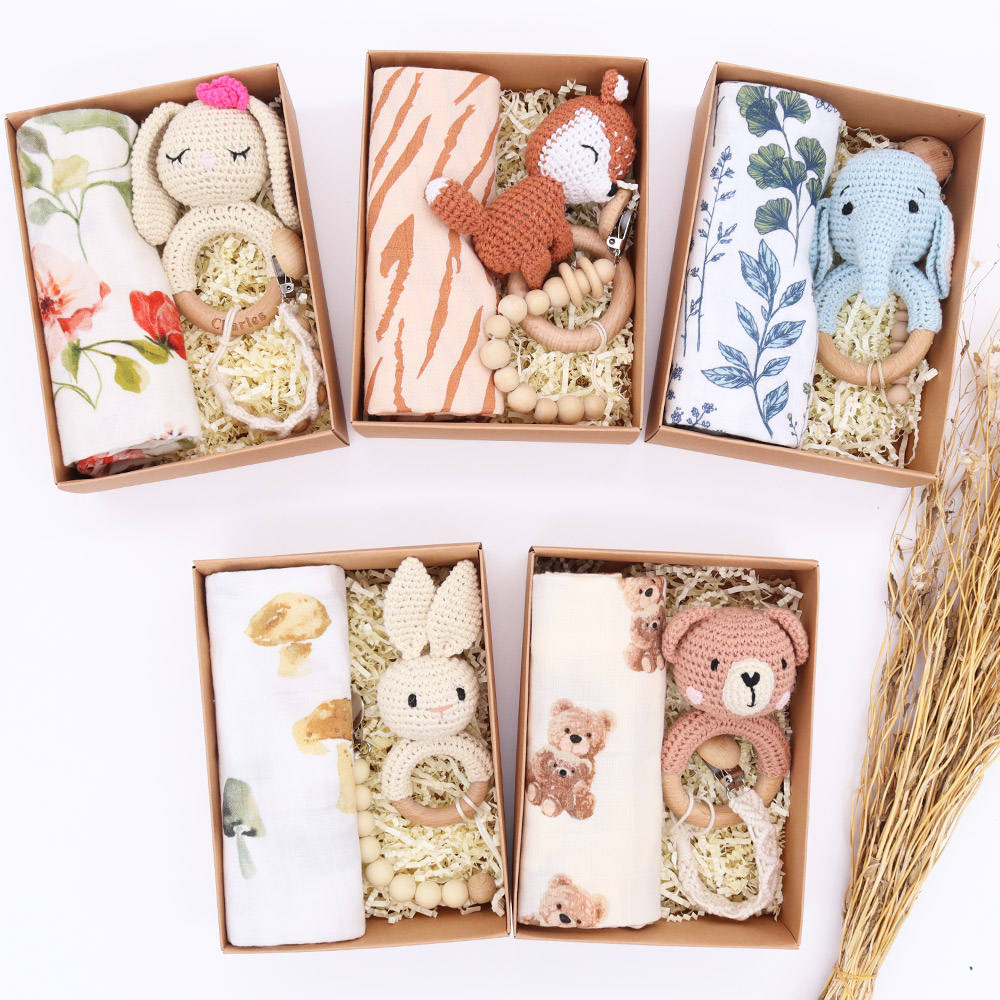 New Born Baby Gift Basket Shower Gifts Box Set with Essential Baby