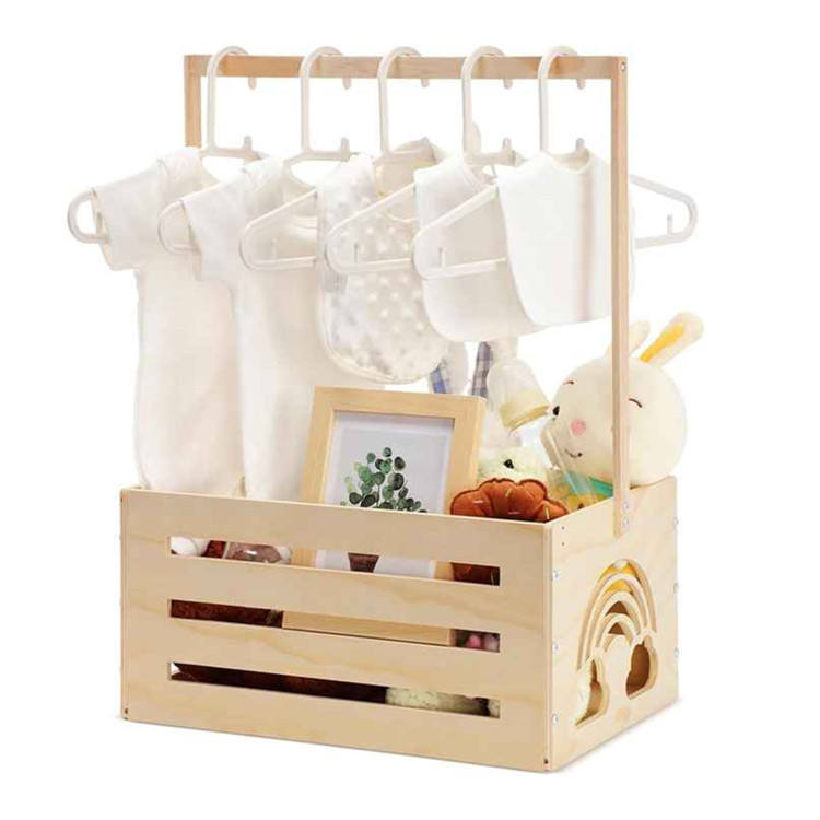 Wooden Baby Shower Crate Closet Rainbow Storage Welcome Newborn Baby