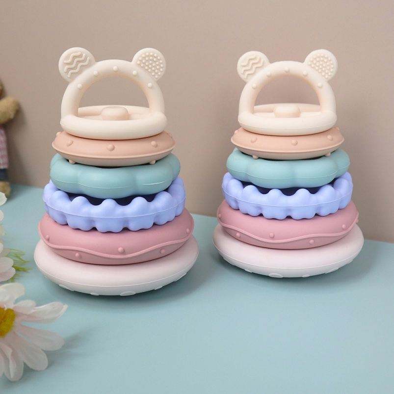 Montessori Children's Building Blocks Baby Stacking Rings Toy Baby