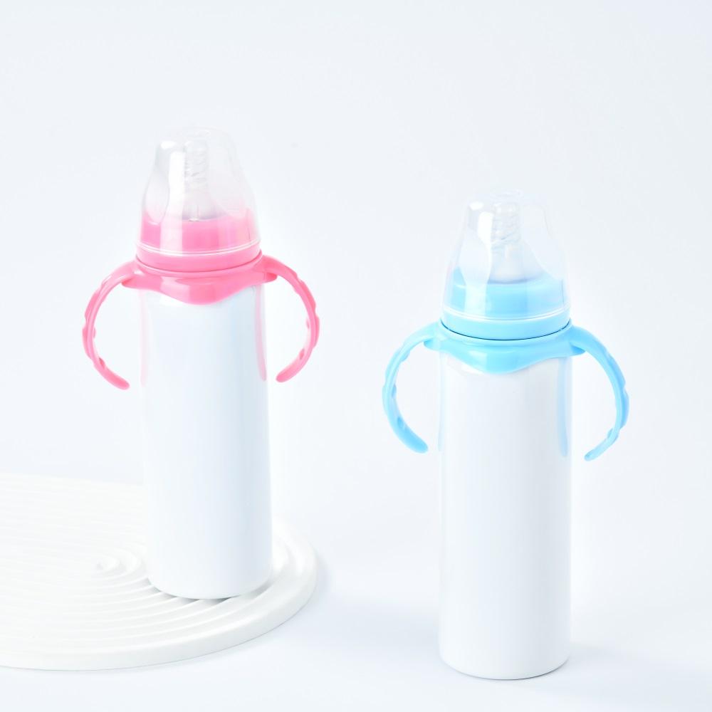 8oz Stainless Steel Double Walled Children Safe Baby Feeding Bottle