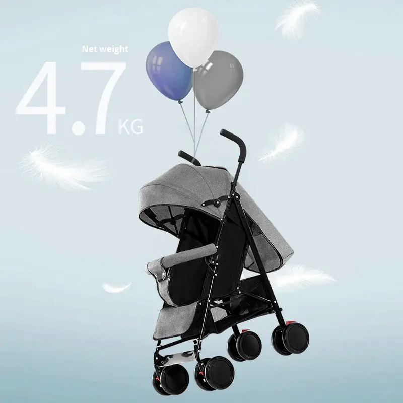 Ultra-lightweight Metal Foldable Stroller for Babies 0-6 Months with