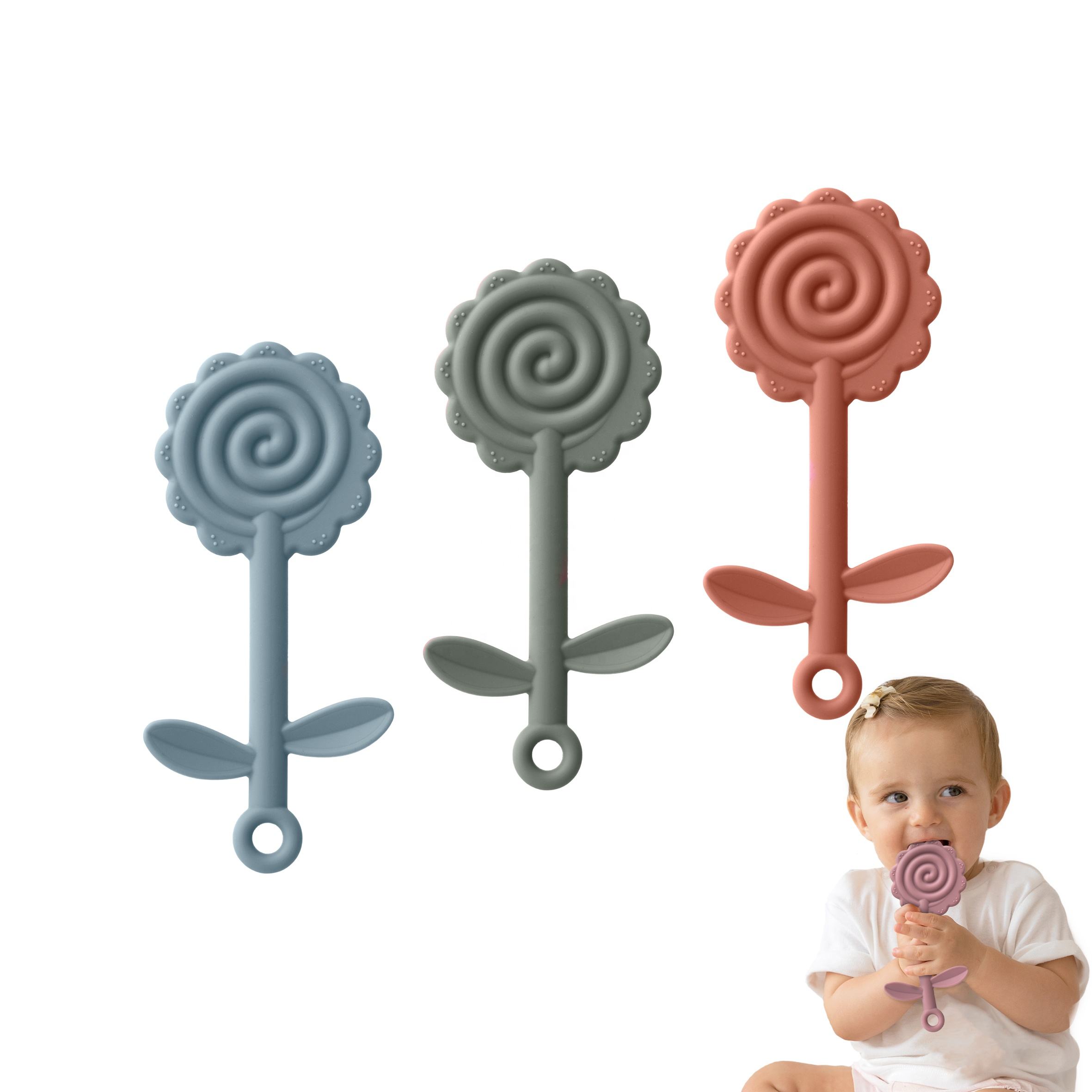 BPA-Free Food Grade Safe Silicone Chewable Flower Teething Baby Toys