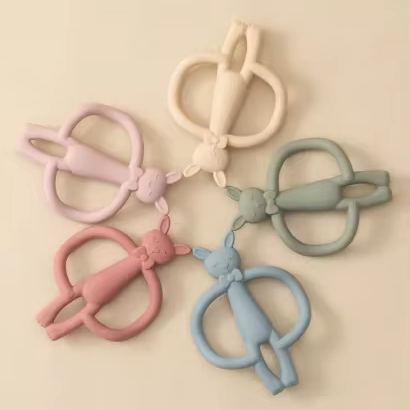 Soft Silicone Baby Teether Toy for Boys and Girls Safe BPA Free Chewing