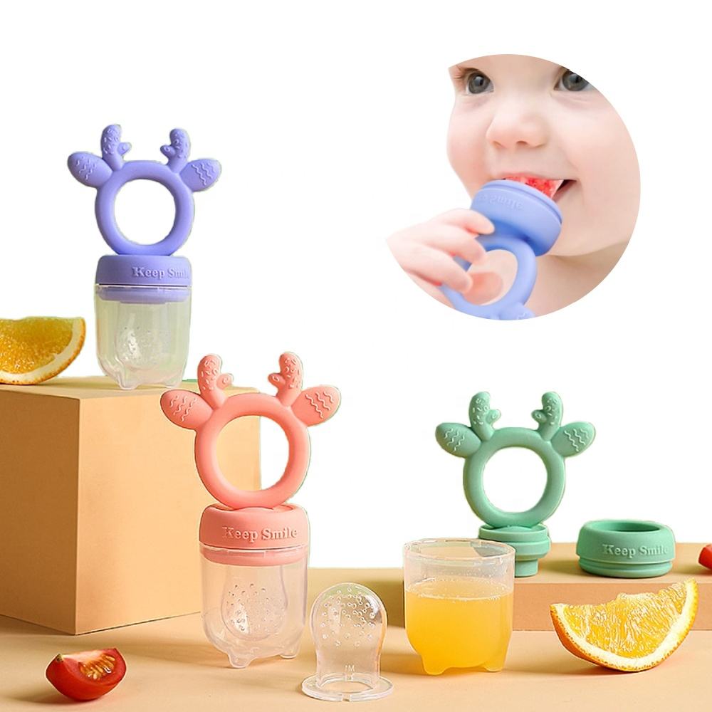 Cartoon Design Fresh Fruit Feeder Infant Fruit Teether Toy Food Grade