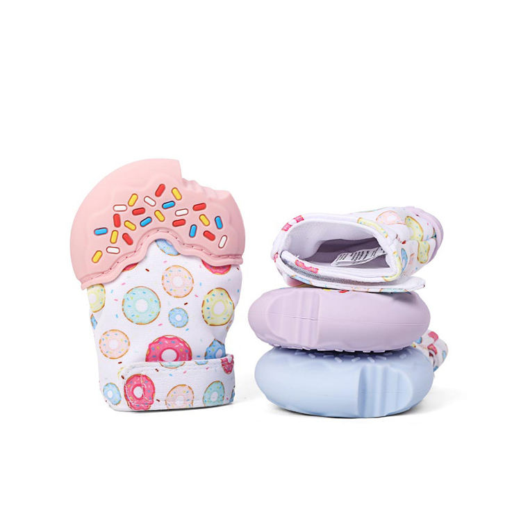 Hot Sales Unisex Baby Hand Mittens Soft Silicone Newborn Teether Mitten