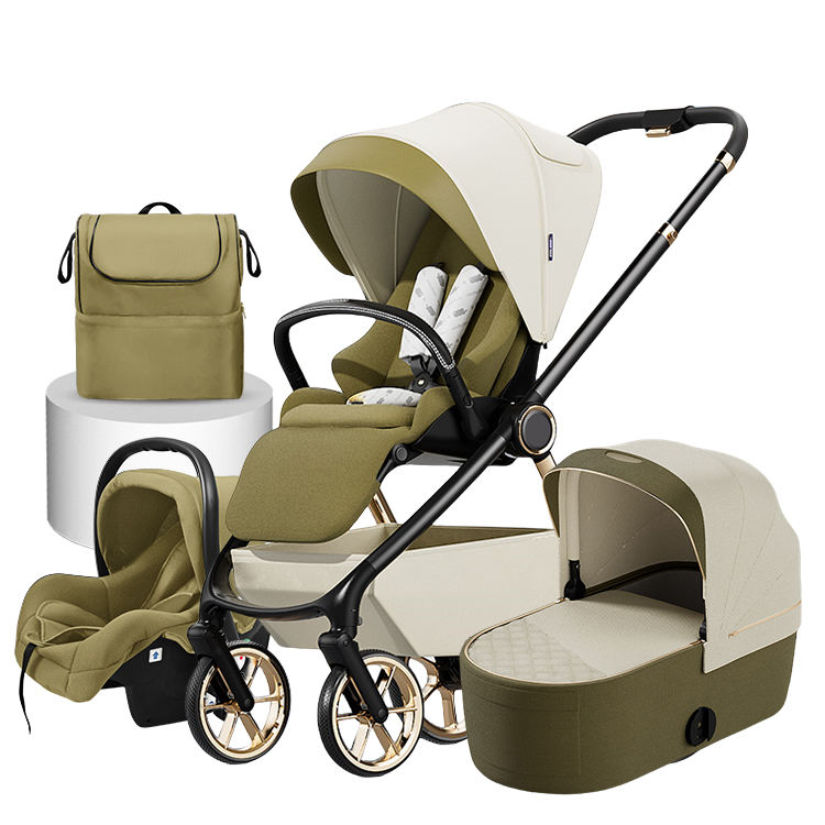 Heated Baby Stroller With Car Seat Luxury Baby Stroller 4 in 1 Baby