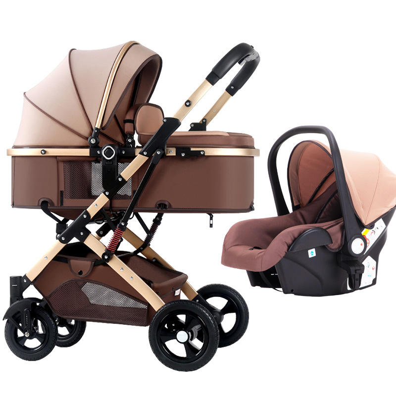 3 in 1 High Landscape Baby Stroller Foldable Travel System with