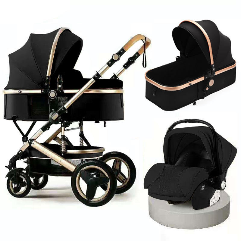 3 in 1 Travel System High Landscape Lightweight Foldable Baby Pram Car