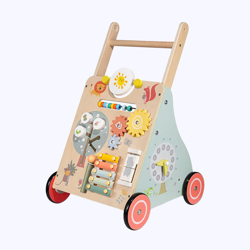 Wooden Baby Walker Multi-fuctional Animal Musical Toys Pull and Push