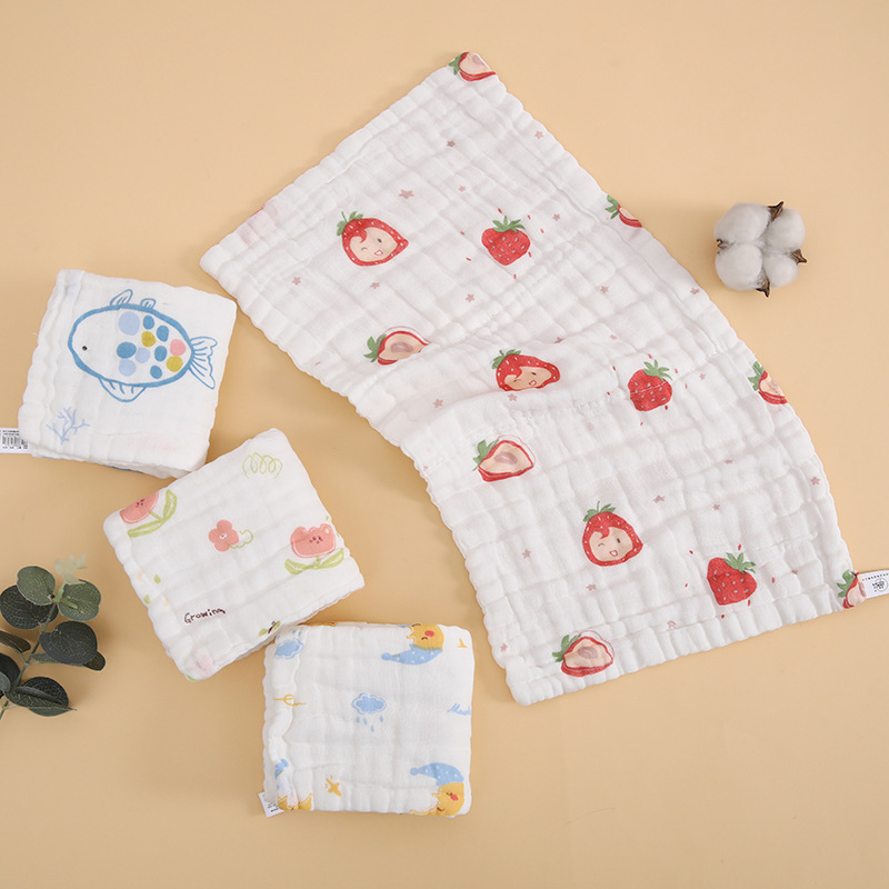 Premium 6-Layers Muslin Baby Washcloths Large Size Washable Newborn