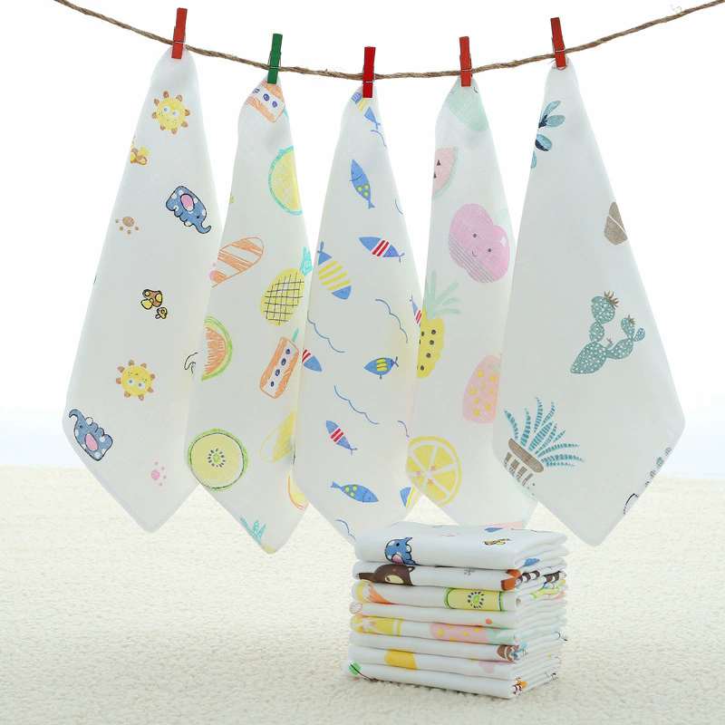 Soft Cotton 4layer Muslin Washcloths Baby Wash Cloth Baby Face Towel