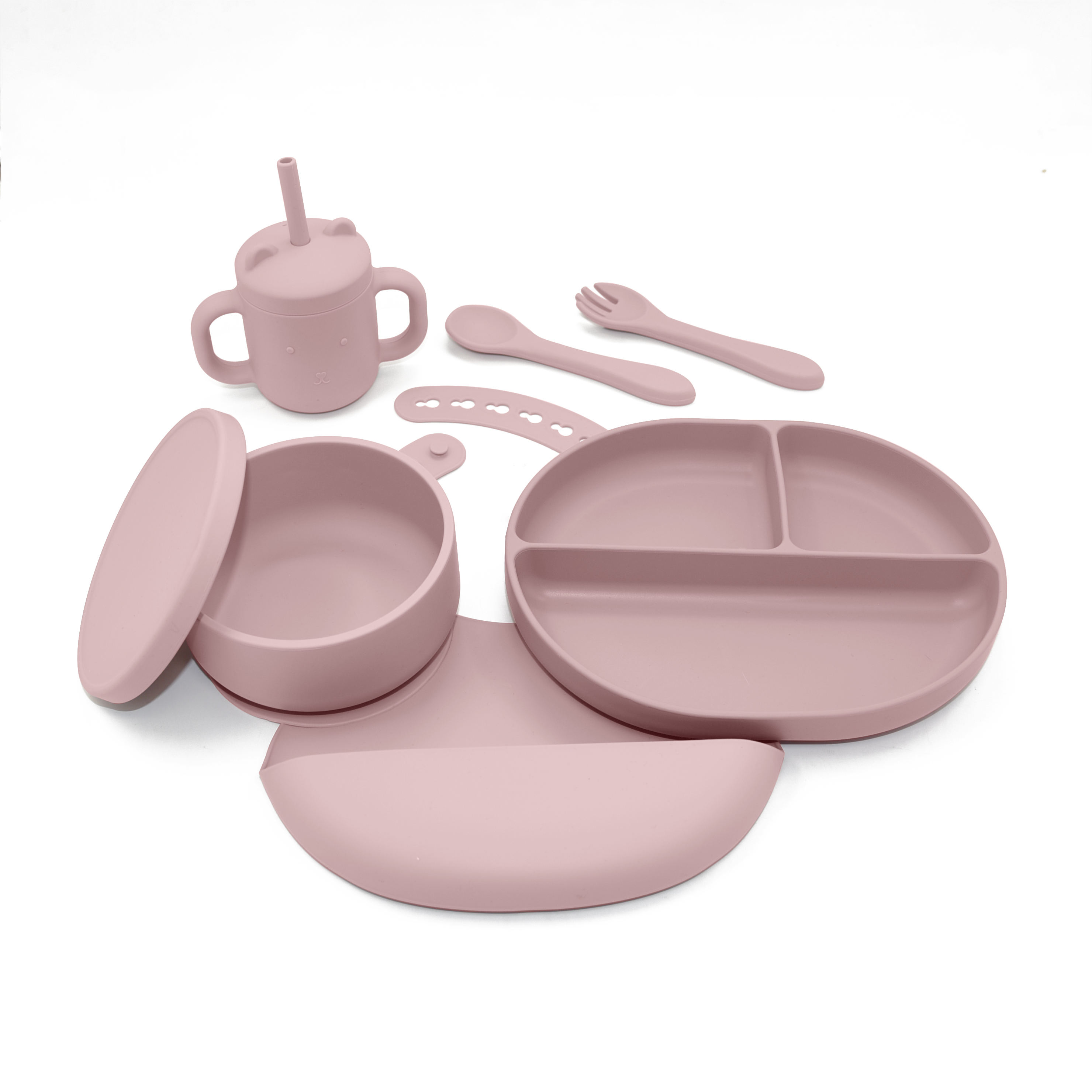 Silicone Baby Dinnerware Set Baby Weaning Set Suction Plate Baby