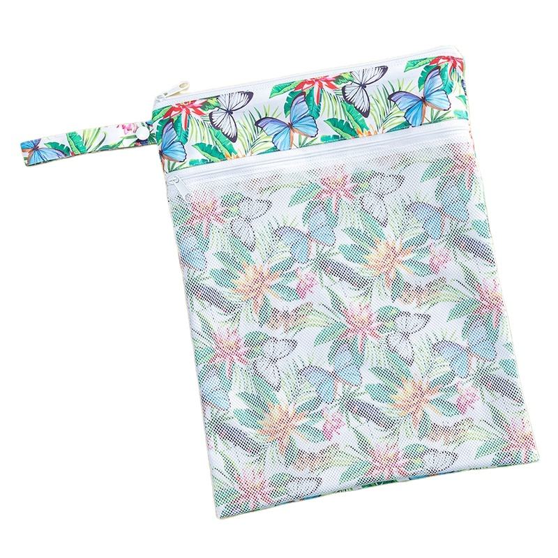 Ohbabyka Reusable Waterproof Two Pocket Nappy Bag Size Wet and Dry