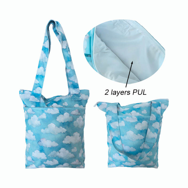Printing PUL Waterproof Mummy Wet Dry Diaper Bag Double Pocket Baby