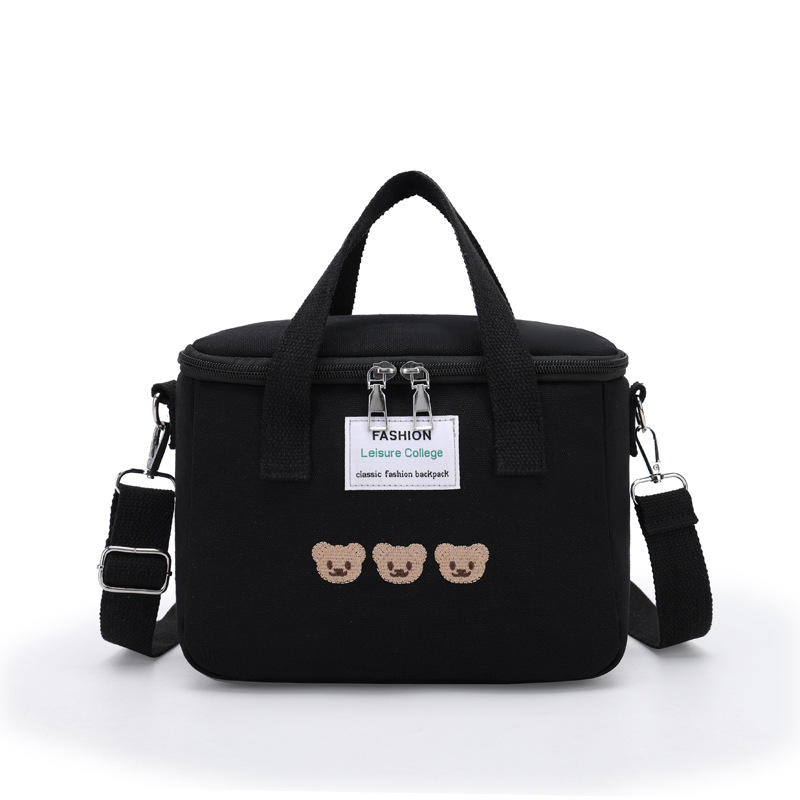 Embroidered Bear Lightweight Waterproof Shoulder Bag Wet and Dry