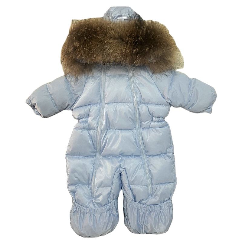 Casual Thick Fur Hooded Jumpsuit Warm Baby Boys and Girls Winter