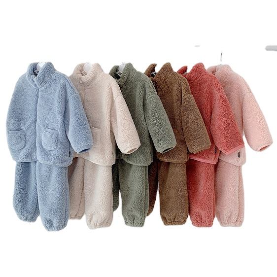 New Design Winter Kids Coral Fleece Clothing Suit Toddler Baby Boys and